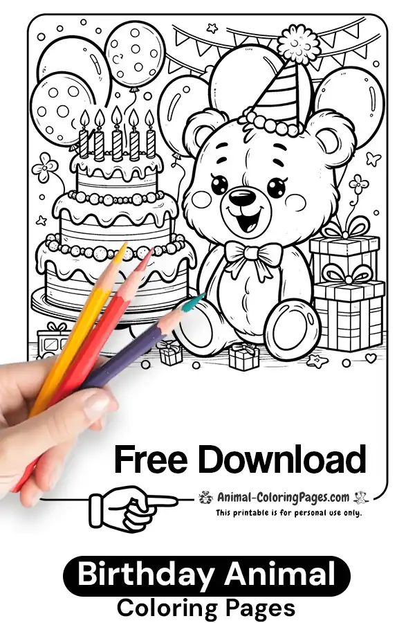 27 Birthday Animal Coloring Pages 🎂 Animal Coloring Pages